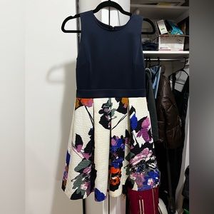 Formal multicolor blue dress great for work